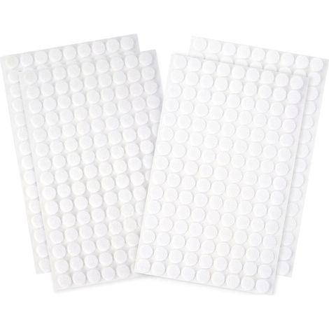 Pastilles Velcro autocollantes, 10 mm, 540 pièces, fixation Velcro, pastilles Velcro autocollantes pour papier, métal, plastique, verre, cuir (blanc) (1/5)
