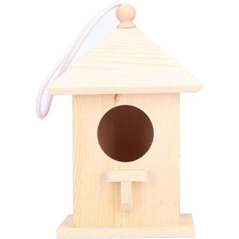Maisonnette Mangeoire en Bois pour Oiseaux - Accessoire Jardin Animaux de Compagnie (1/5)