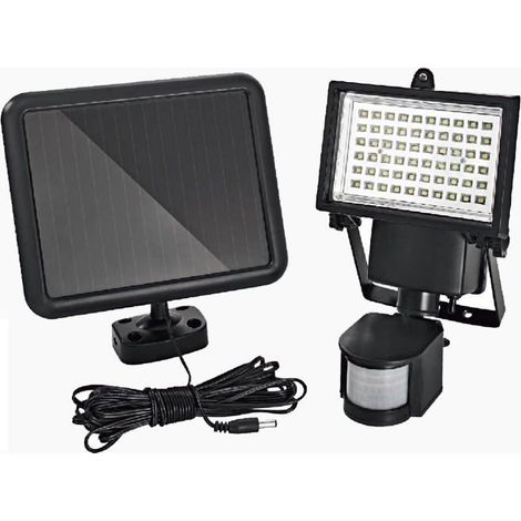 60 LED spot solaire, détecteur de mouvement + capteur crépusculaire, IP44 pour allée, cour et terrasse