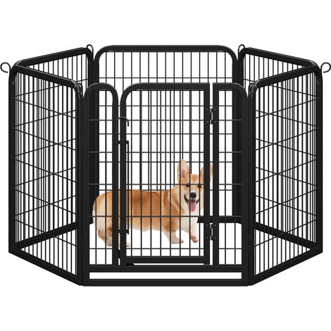 Yaheetech Recinto per Cani Cuccioli Conigli Gatti Animali Domestici da Interno e Esterno Rete Recinzione Ferro 6 pz 65 x 80 cm Pieghevole e Portatile