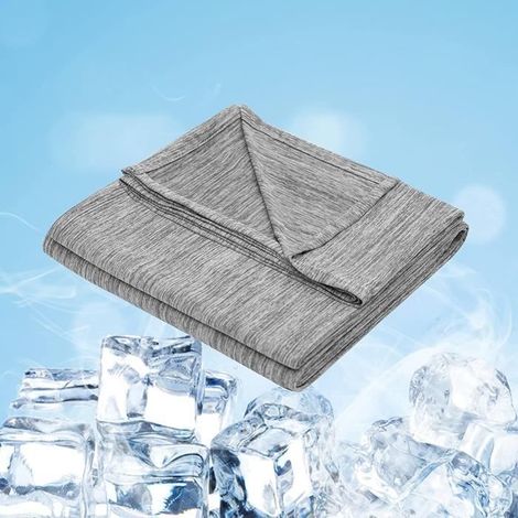 1 pièce Couverture d'été, Couverture de refroidissement confortable, Couverture froide Q-Max 0,3 pour lit 220x240 cm, gris