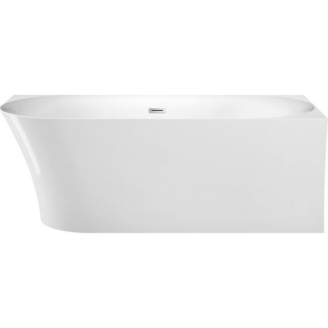 Baignoire design ovale semi-îlot ELIZABETH blanche 170 cm Angle à droite (1/5)