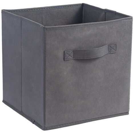 Boîte de rangement grise en non-tissé 27 x 27 x 28 cm - une pièce - Panier de rangement pour la maison (1/5)