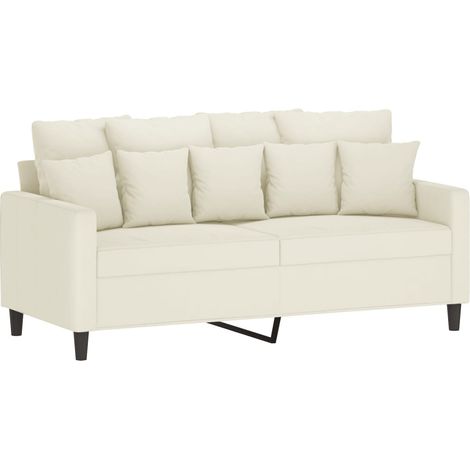 Divano a 2 Posti crema 140 cm in Velluto vidaXL 991156 (1/5)