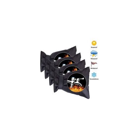 Lot de 4 housses de protection isolantes pour robinet extérieur, anti-gel, noir –
