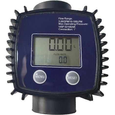 Débitmètre à carburant pour turbine K25, débitmètre d'eau, débitmètre LCD, capteur de débit pour pipeline de liquide 2,3-3,3 V, bleu (1/5)