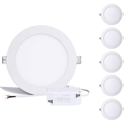12W Panneau LED rond, spot led Encastrables blanc neutre 6000K-6500K Encastrable plafond Downlight, Extrêmement plat, pilote inclus, 230V 960Lumen Remplacer Halogène 100W[ A+]-Crezuo