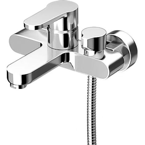 Wandmontierter Badewannenarmatur, Einhebelmischer, geeignet für Dusche und Badewanne.