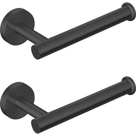 Toilettenpapierhalter, Wandmontage, Schraubhalterung für Bad, Küche, WC, modernes Design, für Toilettenpapierrollen, Edelstahl, Schwarz, 4er-Pack (1/5)