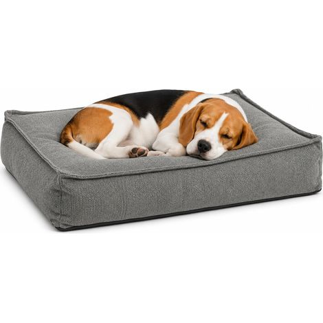 Panier Chien - Coussin Chien et Chat - Rectangle Gris - 80 x 60 x 18 cm - Déhoussable - Lavable à 30°C (1/3)