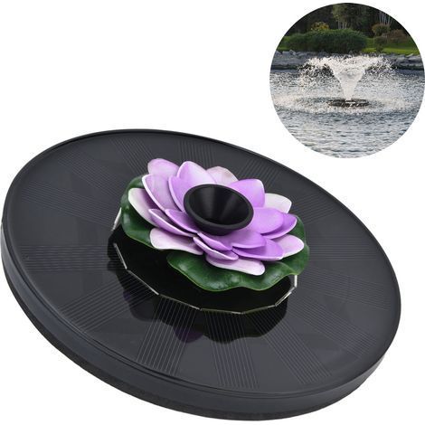 Pompe à Eau Solaire Flottante pour Jardin avec Nénuphar Décoration Extérieure Fontaine Paysagère Écologique- (1/5)