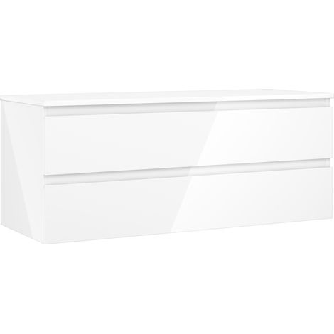 Mexen Orio Badezimmer-Unterschrank 120 cm mit Platte, 2 Schubladen, weiß glänzend - 91A10-12047-2-BFFC00 (1/5)