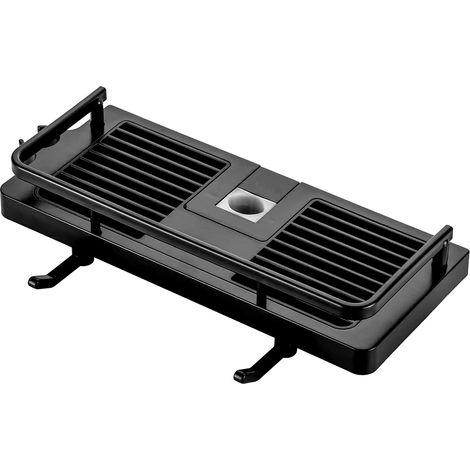 Porte-savon Salle De Bain - Support Sans Perçage Pour Rail De Douche - ABS Épais - Charge Maximale 15 Kg - Hauteur Réglable - Noir Mat - 1 Pièce (1/5)