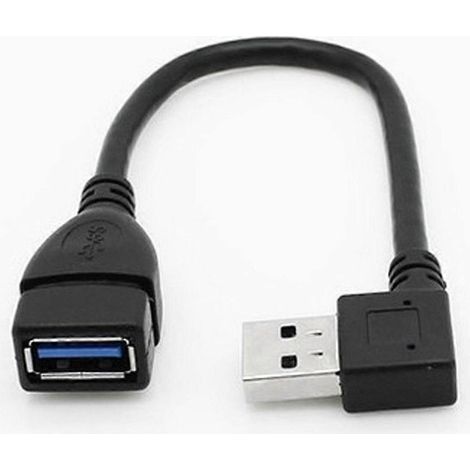 Câble d'extension USB 3.0 coudé à 90°, adaptateur mâle-femelle, port de données gauche (1/5)