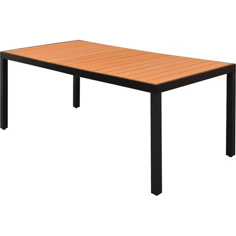 vidaXL Table de jardin Marron 185 x 90 x 74 cm Aluminium et WPC (1/3)
