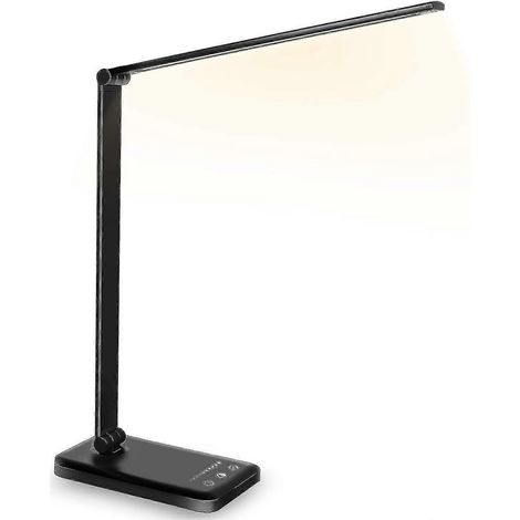 Lampe de bureau, lampe de table protectrice pour les yeux, lampe de chevet à intensité variable avec port de chargement USB (1/3)