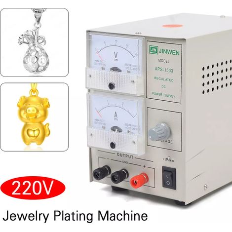 Senderpick – Machine à galvaniser pour bijoux en or et argent – Tension 220V – Régulation automatique – Protection surtensions – Compacte et légère