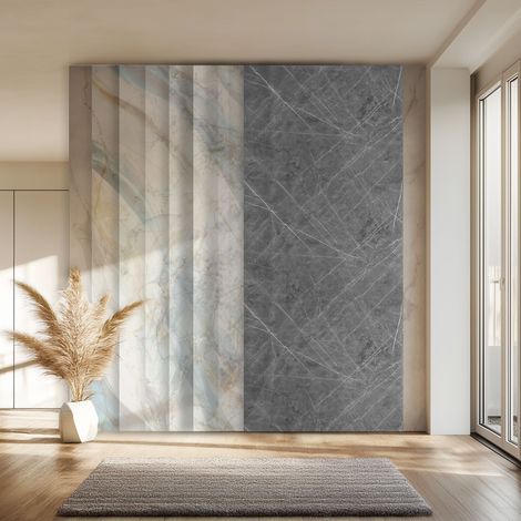 HEXIM Marmorplatten Optik 1-10 Stück 280x122cm SPC Granit Fliesen Steine Paneele Wand innen außen - A: 8146, 1 Paneel (1/5)