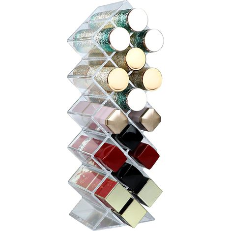 Organisateur De Rouge À Lèvres - Acrylique Transparent - 16 Emplacements - Support De Table Pour Affichage Et Rangement - Dimensions 23 x 6,5 x 6 cm - 1 Pièce (1/5)