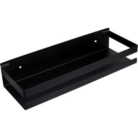 Étagère Étagère Douche Étagère Murale Salle de Bain Support Noir 20cm Rangement Acier Inoxydable (1/5)