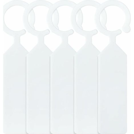 100 étiquettes de jardin en plastique épais, blanches, à suspendre. (1/5)