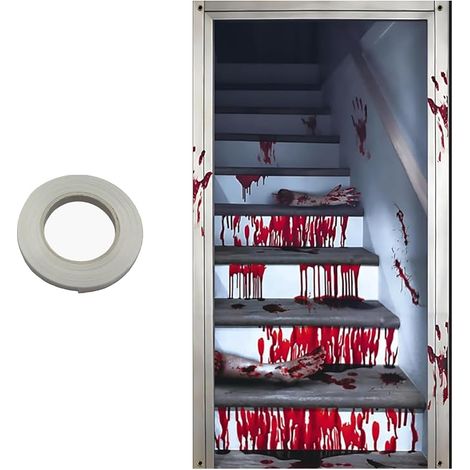 Halloween Door Decoration, 90 x 180 cm Terror Blood Shadow Door Curtain (1/5)