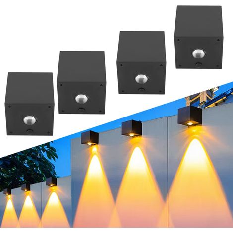 lampes solaires pour clôture éclairage de jardin applique murale solaire paysager lanternes pour porche terrasse 4 (1/5)