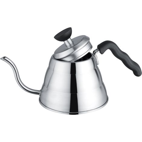Cafetière/bouilloire à filtre manuelle en acier inoxydable avec bec verseur en col de cygne (1/5)