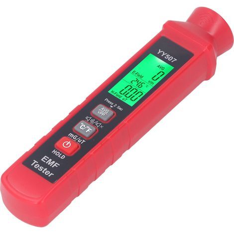 3V-EMF-Messgerät für elektromagnetische Strahlung, hintergrundbeleuchtetes LCD-Display, akustischer und optischer Alarm, tragbarer Heimdetektor (1/5)