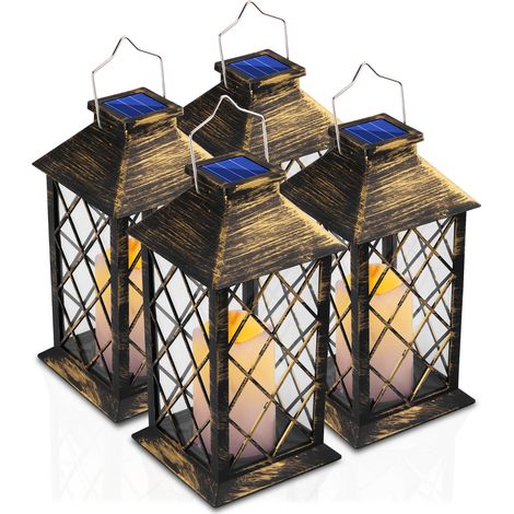 4x Lampada solare da giardino a LED, lanterna da terra lirio 2 IP44, lanterna sospesa lumiled (1/3)