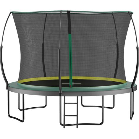 Trampoline de sécurité sans ressorts ni coutures, trampoline de jardin 366 cm avec filet de sécurité