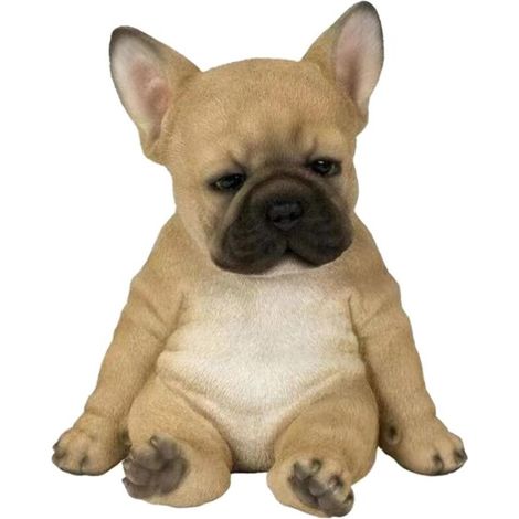 UlisemStatue de décoration, Ornement de pelouse de Chiot, Ornement de résine de Figurine de Chien de Statue de Bouledogue français pour Le décor extérieur ou d'intérieur, 12x11x5cm (1/4)