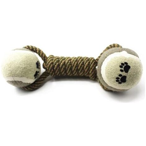 Balle de tennis pour chien, jouet à mâcher en corde de coton durable, bénéfique pour la santé dentaire du chien, jouet interactif en corde adapté aux chiens de petite et moyenne taille. (1/5)