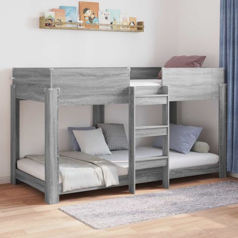 Lit Superposé pour Enfants Gris  80 x 200 cm