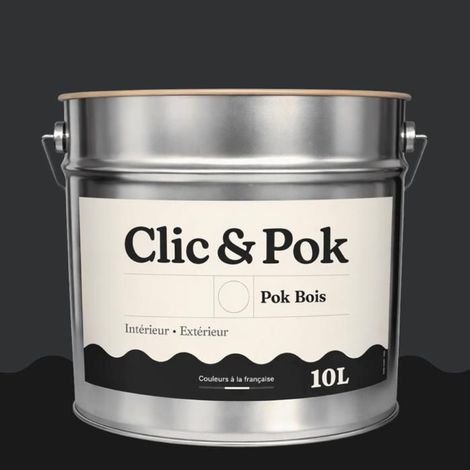 Peinture Bois Extérieur – POK BOIS - 10L - RAL 7021 - Gris noir- Résistante aux intempéries - Ne s'écaille pas