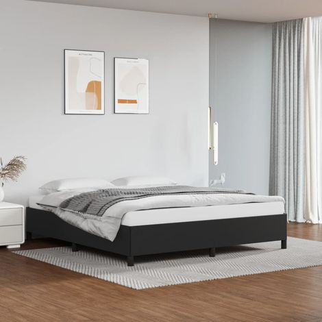 Bettgestell Schwarz 160x200 cm Kunstleder
