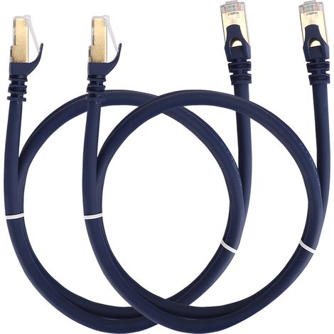 2 câbles Ethernet Cat8 40Gbps 2000MHz, câble réseau RJ45, cordon de raccordement LAN 1m (1/5)