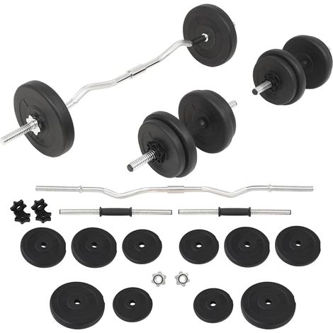 vidaXL Juego de barras y pesas 30 kg (1/5)