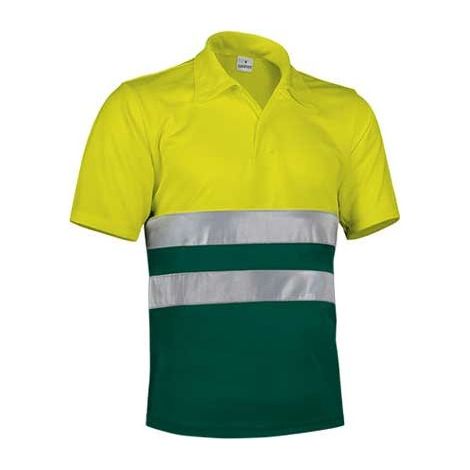 Polo manga corta de alta visibilidad - EN 20471 Build 3XL Amarillo fluor / Verde botella