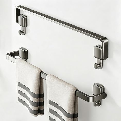 Porte-serviettes mural pliable à 90°, en aluminium ép 60 cm / 1,96 pi) (1/5)