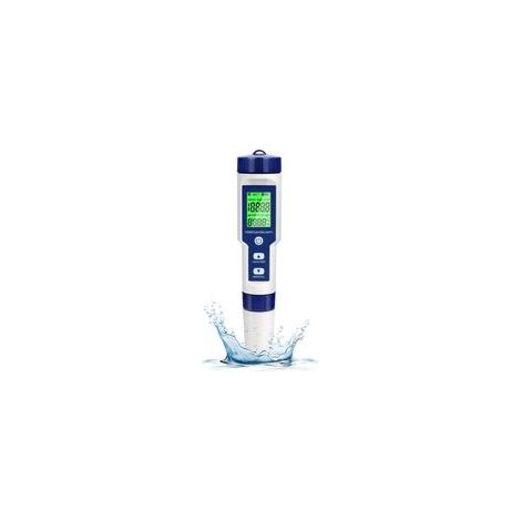 Appareil portable 5 en 1 de mesure de la qualité de l'eau, pHmètre haute précision pour la mesure du pH, de la salinité, de la température, du TDS et de la CE, avec écran rétroéclairé, étanche IP67C