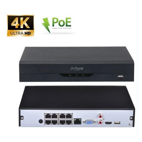 Dahua NVR IP 8 canali 12MP 8POE Onvif - NVR2108HS-8P-I2 (4K) S