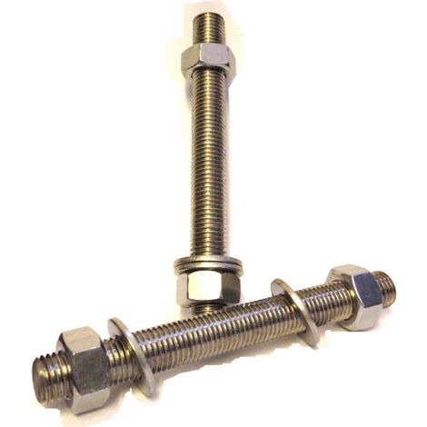 M10 x195 Threaded bar / Studding (Stainless Steel A2) - 2 Pk