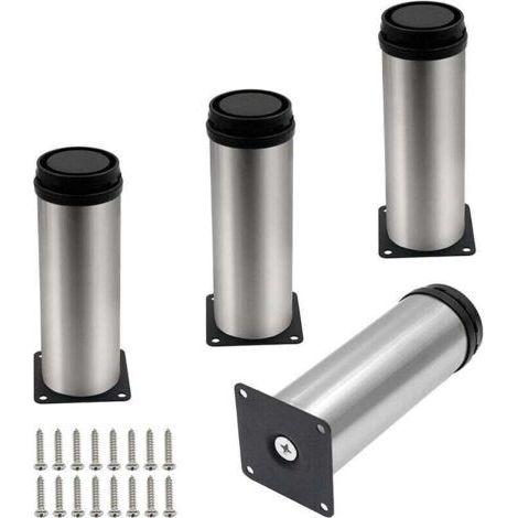 VURAHOME - 4 Pcs Pieds Meuble Réglables 15cm en Métal , XU,Pieds pour Table Chaise Armoire Lit avec Vis, produit qualité supérieure, durable et fiable, matériaux sélectionnés , satisfaction garantie - (1/4)