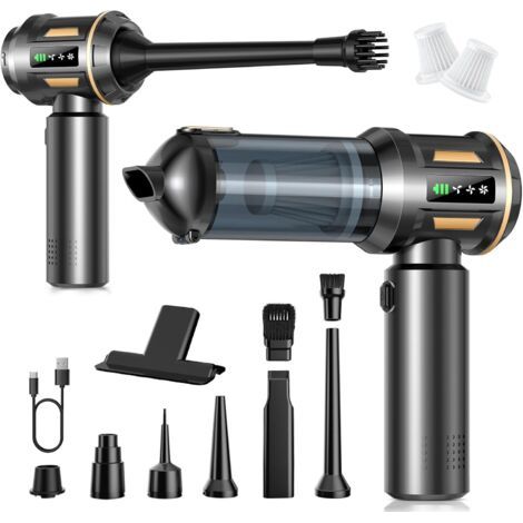 Aspirateur à Main, 17000Pa 4 en 1 Aspirateur sans Fil avec Vidage Automatique 1 Touche, Moteur sans Brosse, Mini Aspirateur, 3 Niveaux d'aspiration pour la Voiture, Maison, Poils d'animaux (1/5)