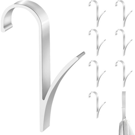 Lot de 8 Crochet Radiateur Seche Serviette - Aluminium Aérospatial étanche et Durable - Crochet Radiateur Rond - Crochet Serviette Salle de Bain - Patere Seche Serviette - Amovibles (1/5)