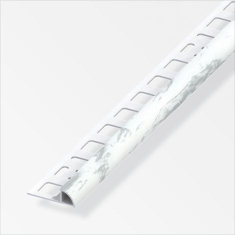 alfer Viertelkreisprofil PVC glatt weiß marmor Fliesenschienen (1/2)