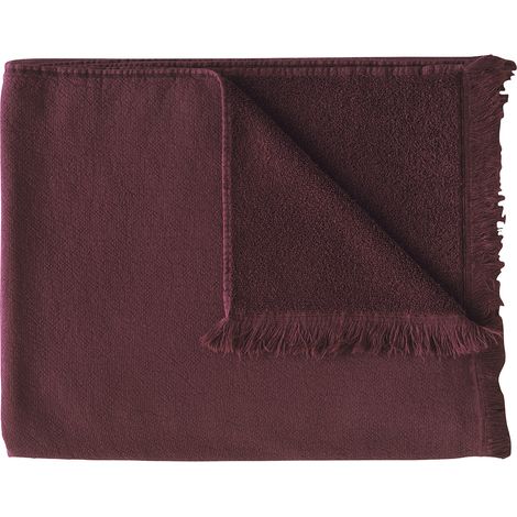 VIVARAISE - Maxi drap de bain Luna en coton bio - 100 x 160 cm - Couleur Wine