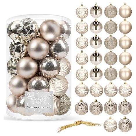 Bombki natalizie 30 pezzi. 8 cm decorazioni d'oro per l'albero di Natale. (1/5)