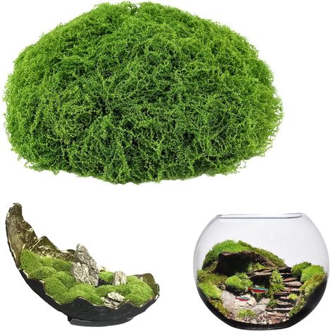 200g Moos Deko Hellgrün Kunstmoos zum Basteln Modellbau Moos Geruchlos Leicht Formbar Wartungsfrei Dekomoos zum Dekorieren für Weihnachten Krippenszenen Ostern Terrarium DIY-Deko (1/5)